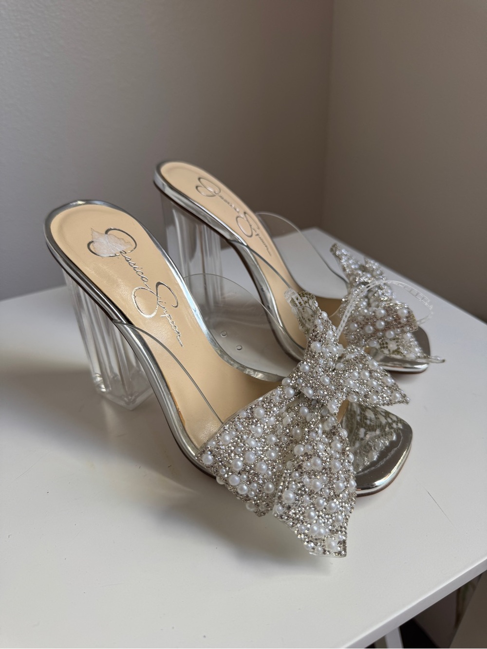 NWT Jessica Simpson Saidah Block Heel Mule In Clear Sz 6 (no original box) - Picture 3 of 8